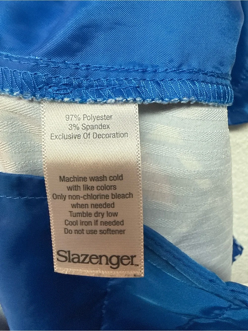 Slazenger Blue and White Diamond-Print Athletic Shorts